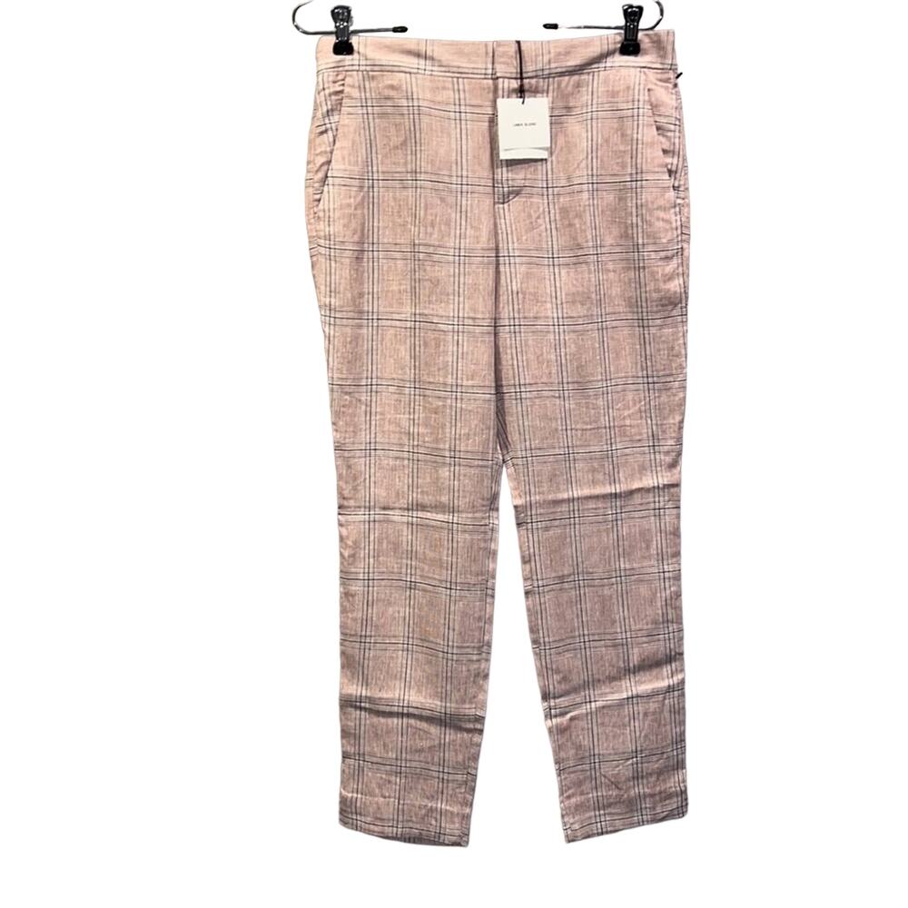 Zara Linen Blend Ankle Plaid Pants - Size 4